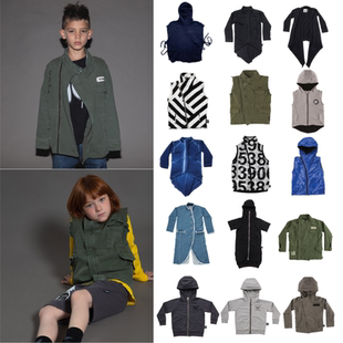 季末折扣 NUNUNU 儿童个性潮酷印花丝绒开衫外套 帅气夹克 马甲