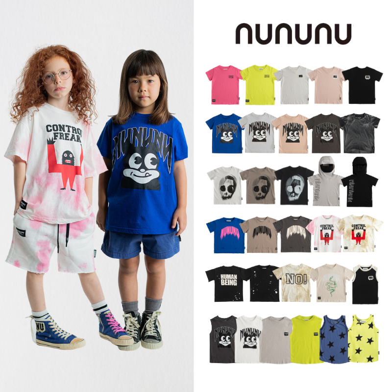 现货 正品授权 nununu 23ss 春夏儿童中性涂鸦个性潮酷短袖 忍者T
