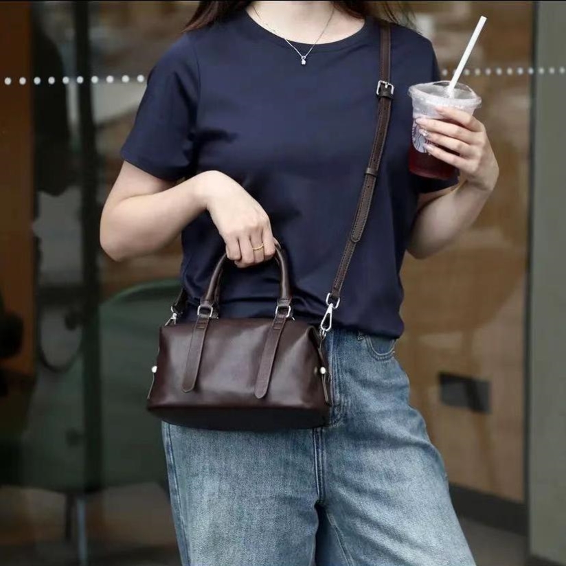 头层牛皮2025新款枕头包手拎单肩时尚斜跨休闲百搭女士真皮韩版