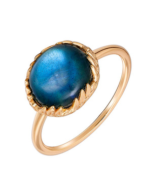 日系复古拉长石孔雀石S925银戒指