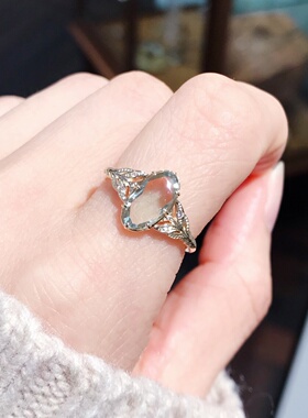 日系轻奢珠宝925纯银镀14K金戒指