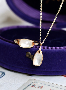 日系简约天然白水晶925银项链