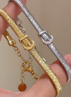 S925意大利皮带扣绕丝手链百搭