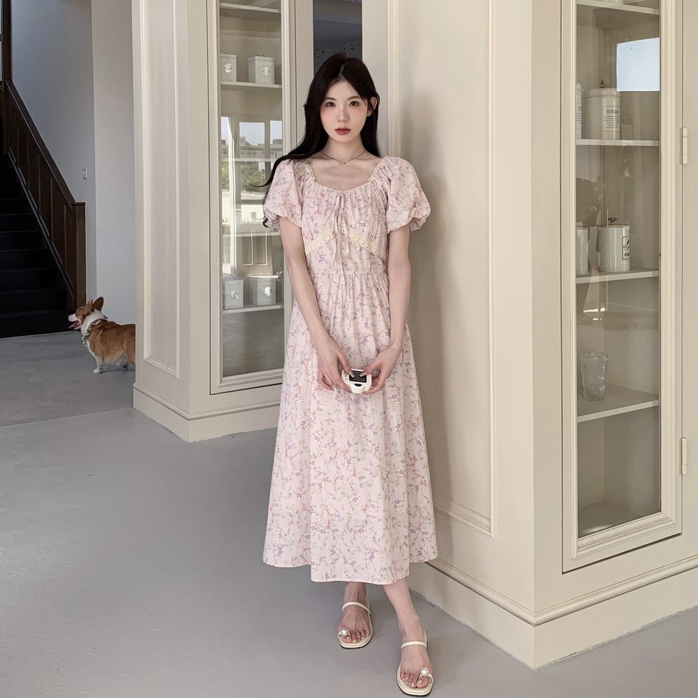 现货26年夏装新款碎花中长款连衣裙XW1067P145K218，女装连衣裙，浙宝171