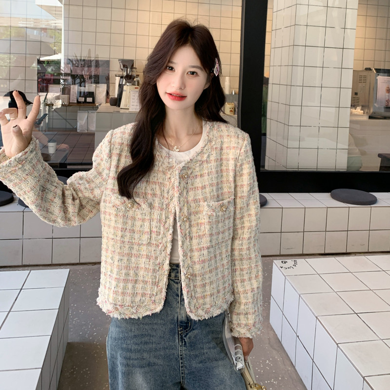 富家千金小香风短款外套女春秋高级小众超火好看独特漂亮夹克上衣,女装短外套,浙宝171