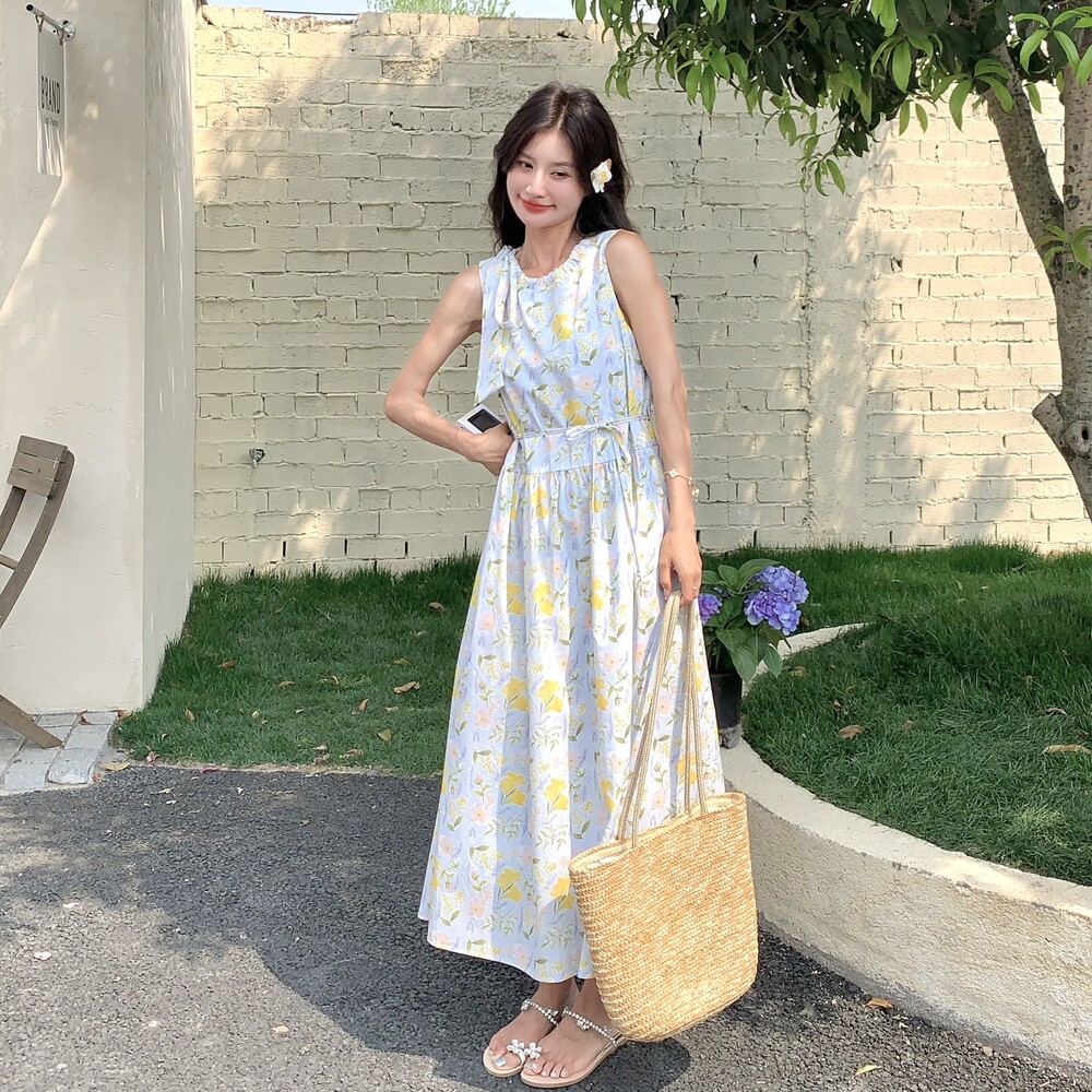 2026年夏现货时尚甜美气质无袖碎花连衣裙XW1069P145K218,女装连衣裙,浙宝171