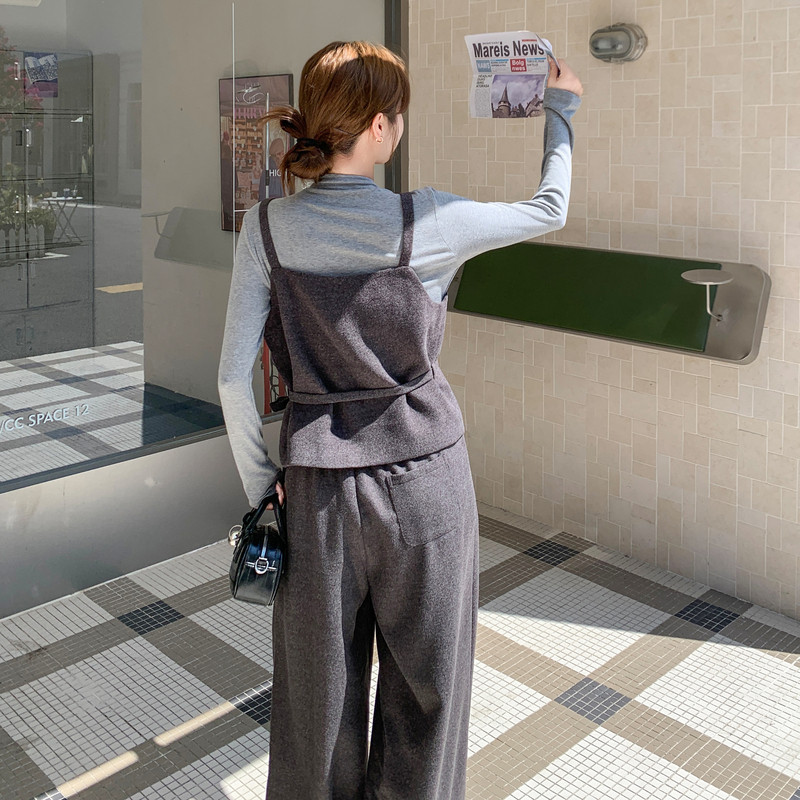 现货2026年新款法式收腰马甲打底衫阔腿裤三件套XW761P195K298,女装套装/套裙,浙宝171