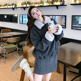 冬装新款翻领麻花外套上衣短裙半身裙套装XW3386P285K428，女装套装/套裙，浙宝171