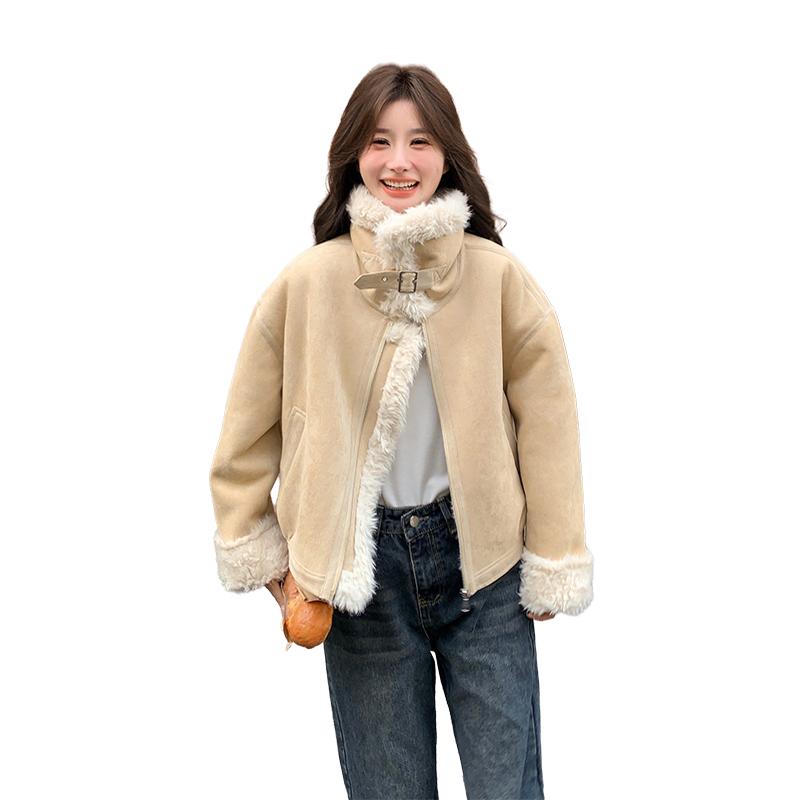 新年战衣皮毛一体外套XW8087P195K298,女装短外套,浙宝171