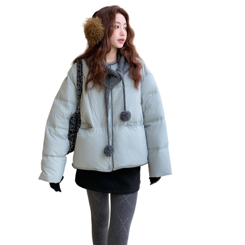 现货冬韩版针织披肩设计感羽绒服外套(50绒)XW3349P275K418,女装羽绒服,浙宝171