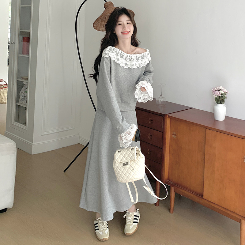 现货26年早春新款蕾丝翻领针织套装XW1033P195K298，女装运动套装，浙宝171