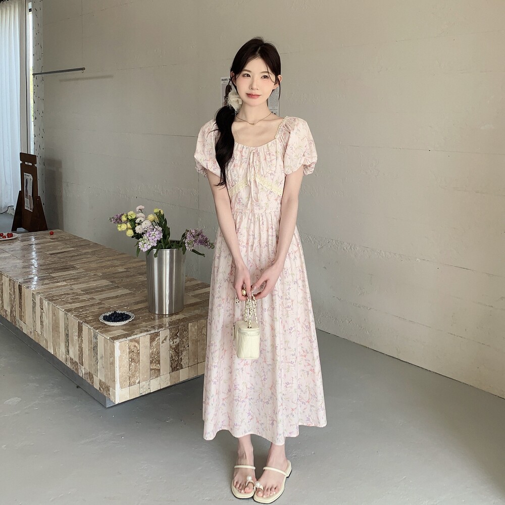 现货26年夏装新款碎花中长款连衣裙XW1067P145K218,女装连衣裙,浙宝171