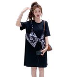 2026年夏新款韩版宽松圆领印花假两件连衣裙XW1122P125K188，女装连衣裙，浙宝171