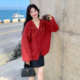 现货2025年秋装手工花朵毛衣XW732P145K218，女装针织衫/毛衣，浙宝171