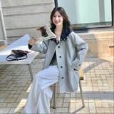 现货2025秋装新款带帽中长款蓝色风衣XW752P165K248，女装风衣，浙宝171