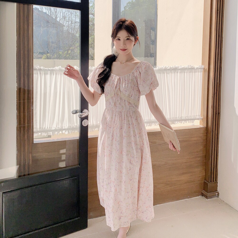现货26年夏装新款碎花中长款连衣裙XW1067P145K218,女装连衣裙,浙宝171