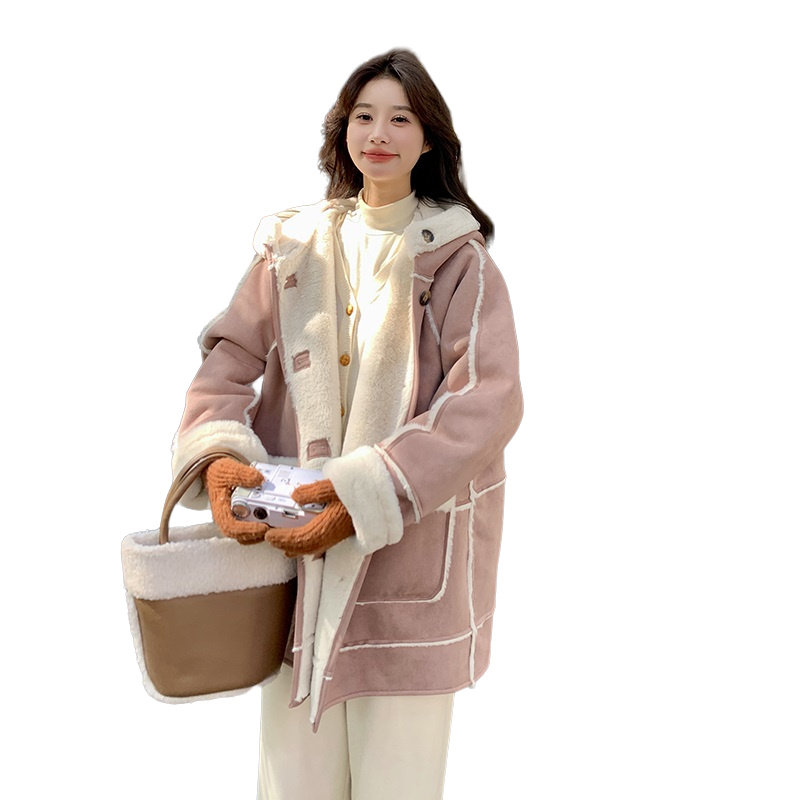 现货2025年冬季新款皮毛一体外套XW6898P205K298,女装短外套,浙宝171