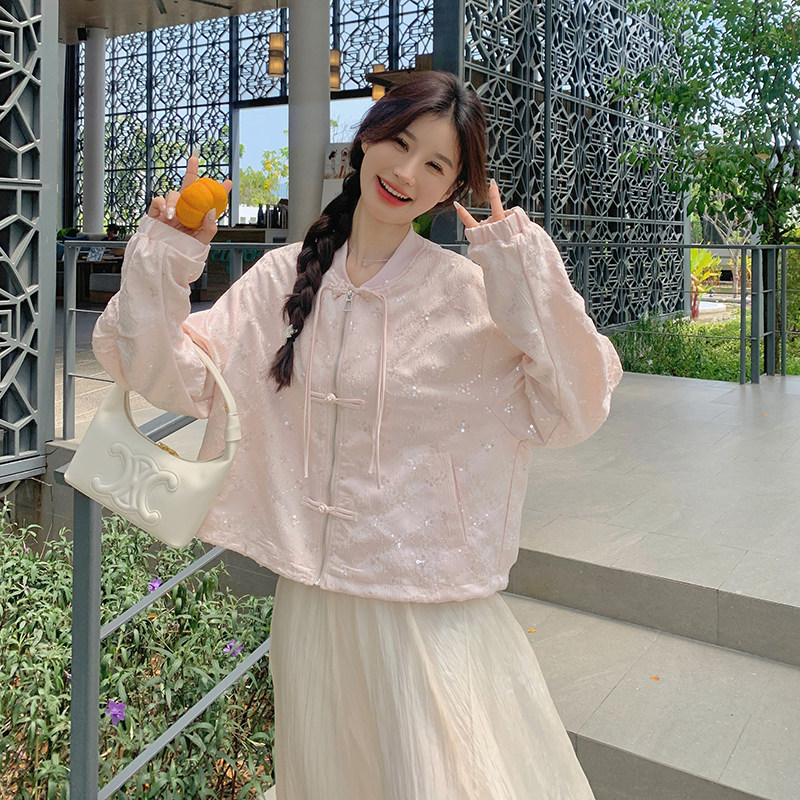 现货秋装新款女装洋气新中式亮片小外套XW6933P145控198,女装短外套,浙宝171
