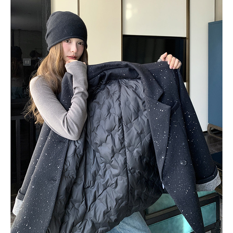 冬装新款毛呢羽绒西装90绒XW8081P285K428,女装羽绒服,浙宝171