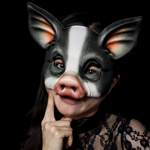 万圣节化妆舞会面具乐队的夏天猪八戒面具 网红猪头面具恶搞恐怖