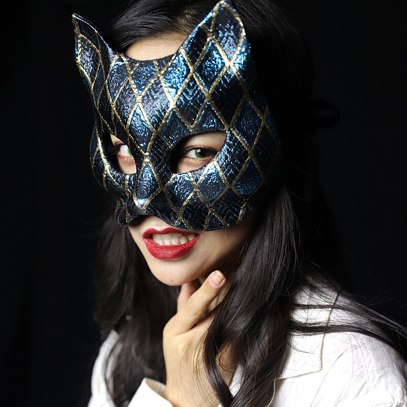 燕尾蝶家猫女面具女士男士猫空日系卡通动物面具