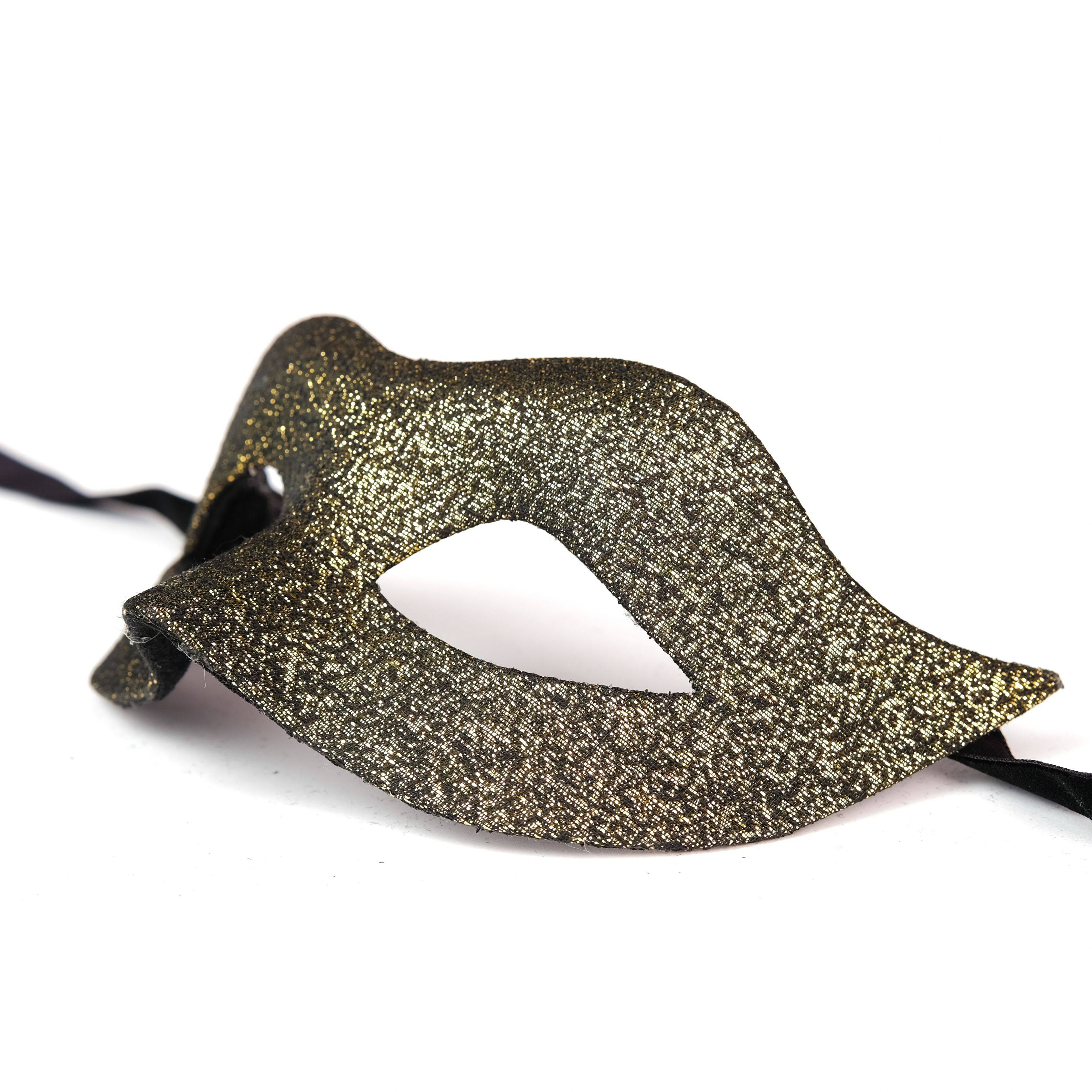 女士半脸金色钻亮片cosplay面具派对化妆舞会网红直播古风万圣节