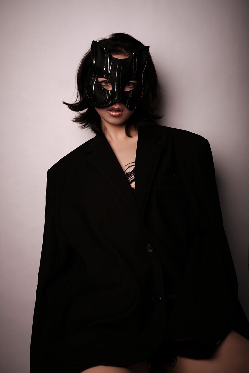 女士人动物白猫狐狸cosplay面具贝利亚国风小红娘脸谱万圣节演唱