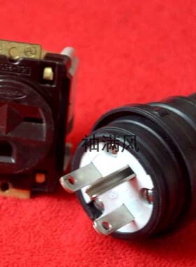 Hubbell合宝 一位品字电源插座+插头  公母一套168元 经典款