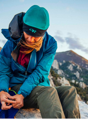 OR户外加厚双层羊绒帽windstopper防风护耳保暖抓绒滑雪徙步儿童