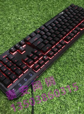 RK960水晶轴 RG-928/背光游戏有线RGB机械键盘黑轴青轴104键透光