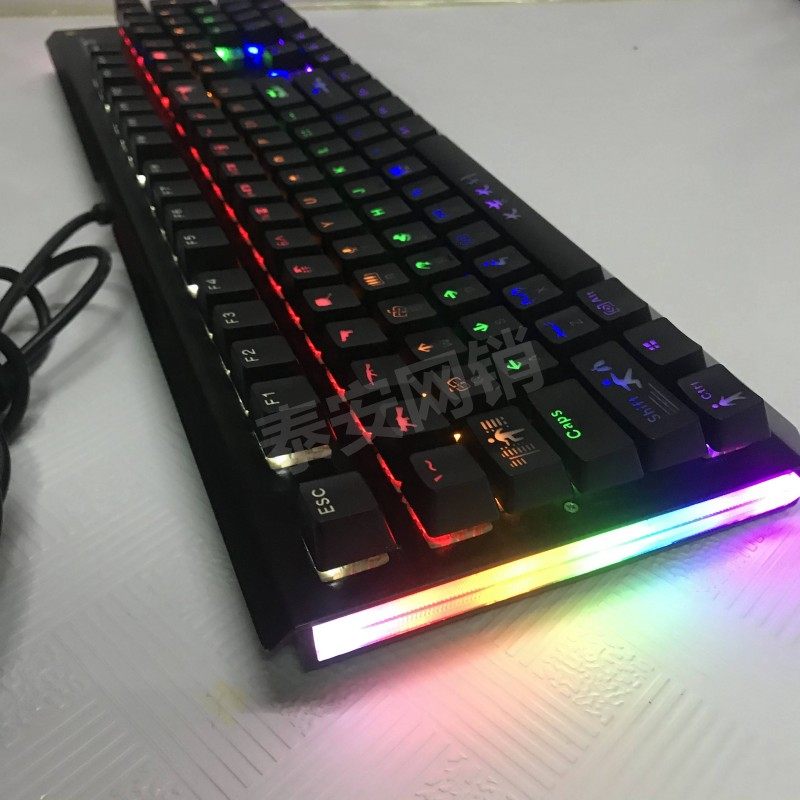 SURMT盛美瑞 V6金属真机械键盘 侧光混光背光 光轴游戏电竞网吧