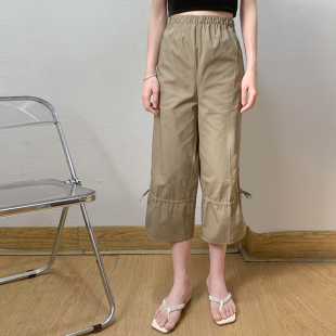 八分裤 纯棉高腰休闲阔腿裤 女春夏 今生家专柜 适合大众人群和孕妇