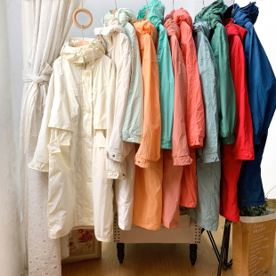 老货撤柜单！中性风男女可穿！复古宽松大码连帽长款风衣外套秋冬