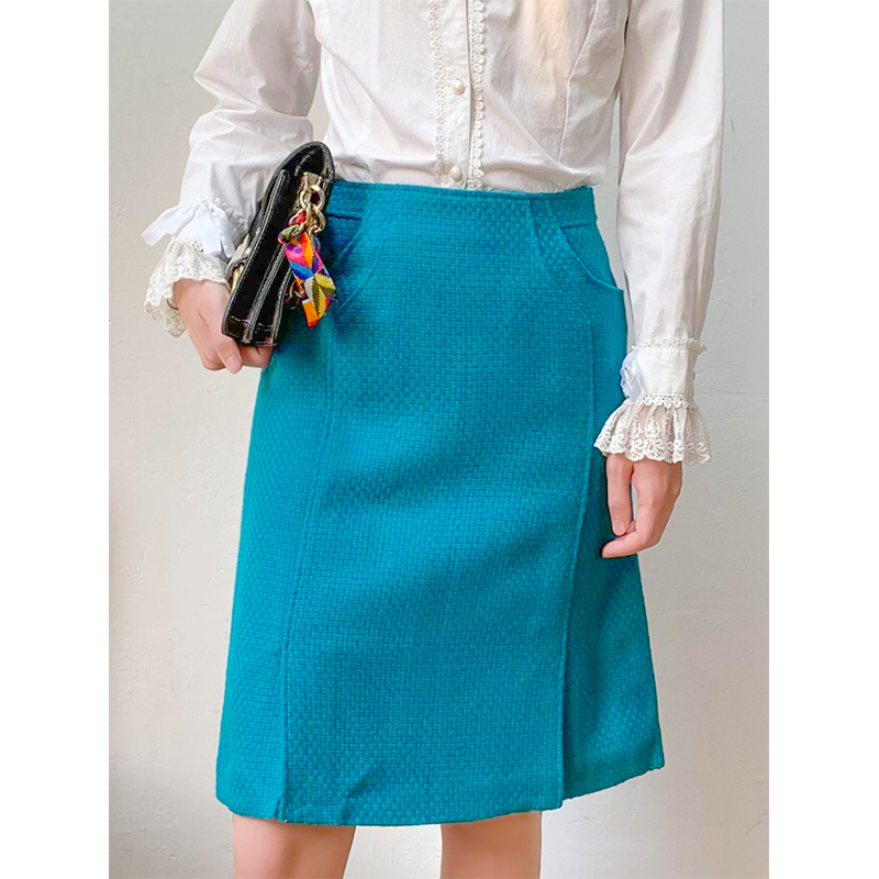 高腰毛呢半身裙直筒包臀裙