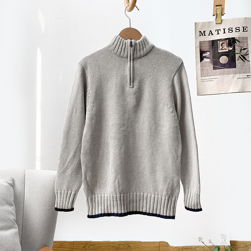 高领套头毛衣男女童针织