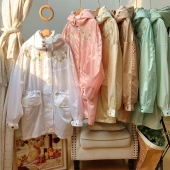 年代复古宽松大码 vintage中古 连帽风衣女秋冬派克服 质量赞 老货