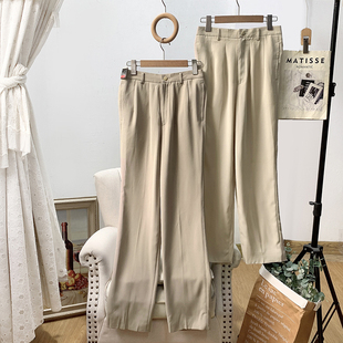 垂坠质感 女春夏秋款 都市通勤休闲OL风西装 高腰直筒裤 裤 撤柜单