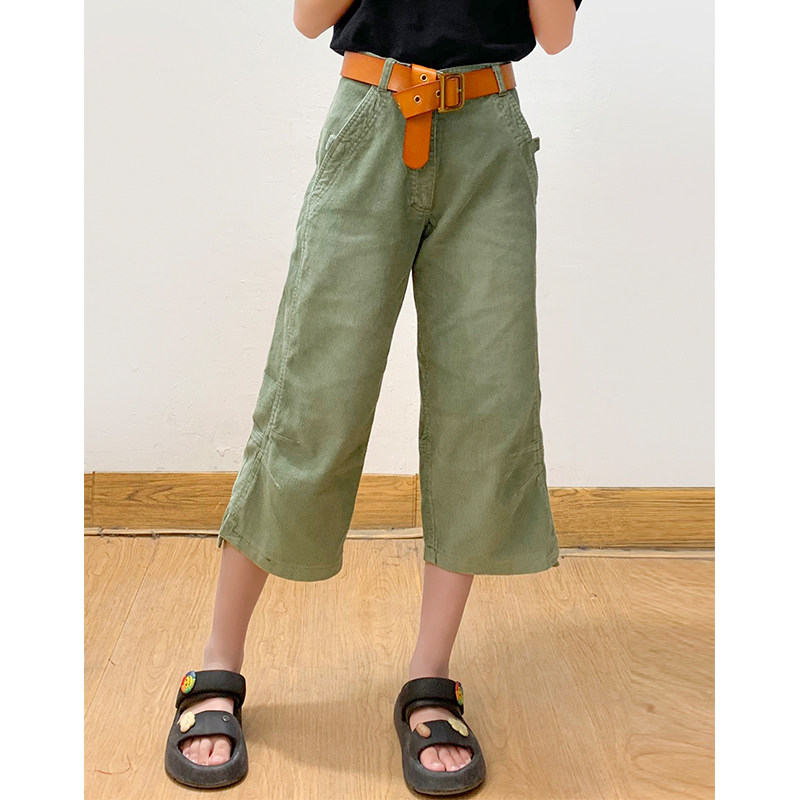 欧美单！质量巨好~挺阔结实~纯棉帅气灯芯绒阔腿裤休闲七分裤女夏,女装/女士精品,休闲裤,淘宝优惠券,粉丝福利购,淘宝优惠卷