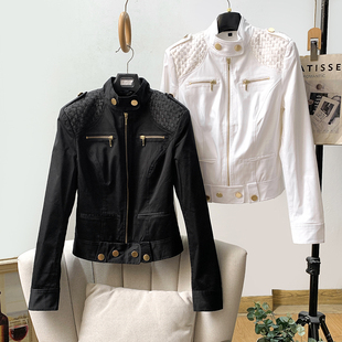 时髦酷帅街头机车风休闲夹克骑士女外套春秋 撤柜单 无假期 人