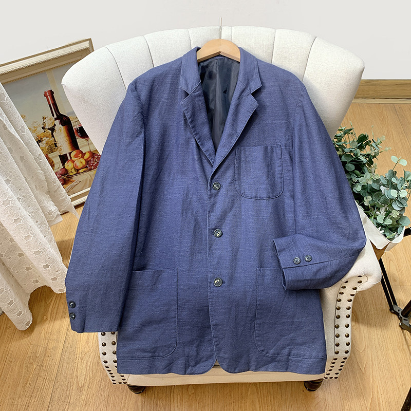 男装亚麻棉西服外套男士便服