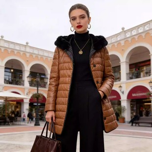 真獭兔毛 奢贵高货 80%鸭绒 绵羊皮 真皮羽绒服女秋冬 吊价11800