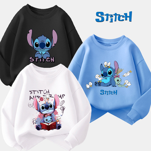 男童卫衣2025史迪仔新款秋冬男孩圆领儿童百搭运动服史迪奇Stitch