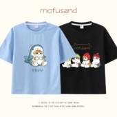 短袖 mofusand鲨鱼猫咪t恤2025新款 夏季 休闲男女儿童衣服猫福珊迪