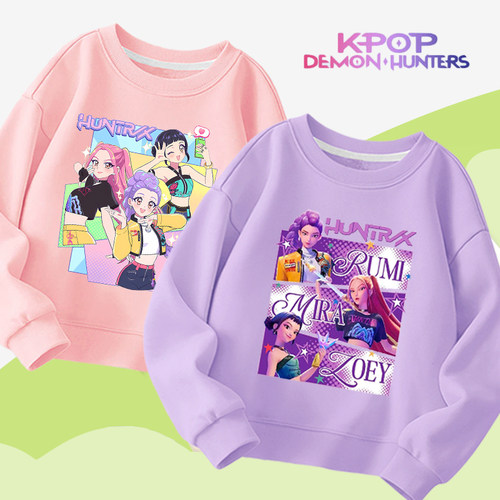kpopDemonHunters猎魔女团女童卡通卫衣新款Rumi鲁米儿童洋气长袖