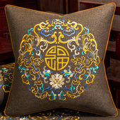 新中式 抱枕沙发客厅轻奢靠枕中国风床头靠背垫办公室腰枕靠垫含芯