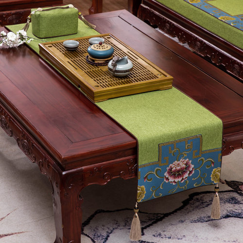 新中式桌旗禅意茶席茶台布装饰布