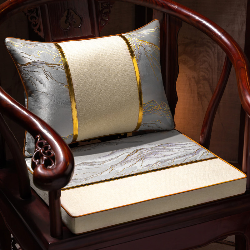 艺帛乾堂新中式茶室乳胶椅垫