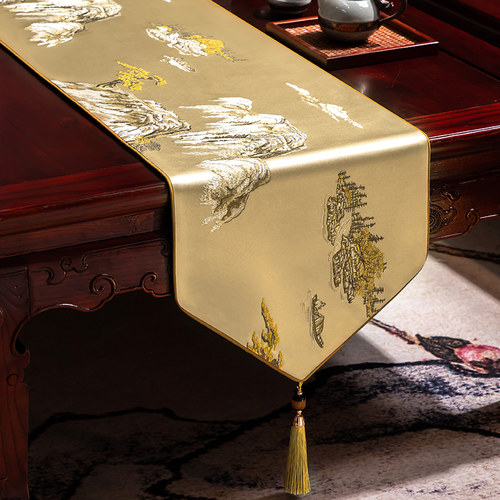 中式禅意茶席茶垫桌旗茶台布