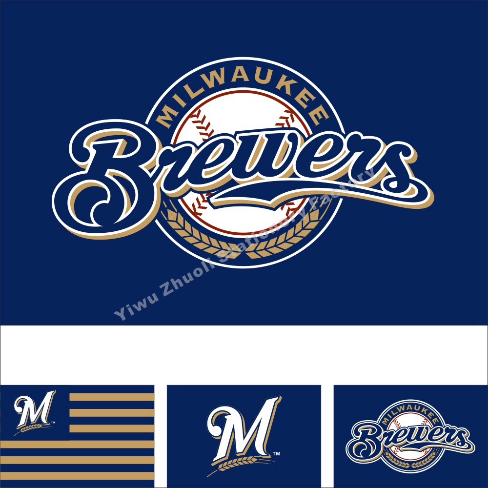 mlb 密尔沃基酿酒人队旗帜 美国职业棒球 milwaukee brewers flag