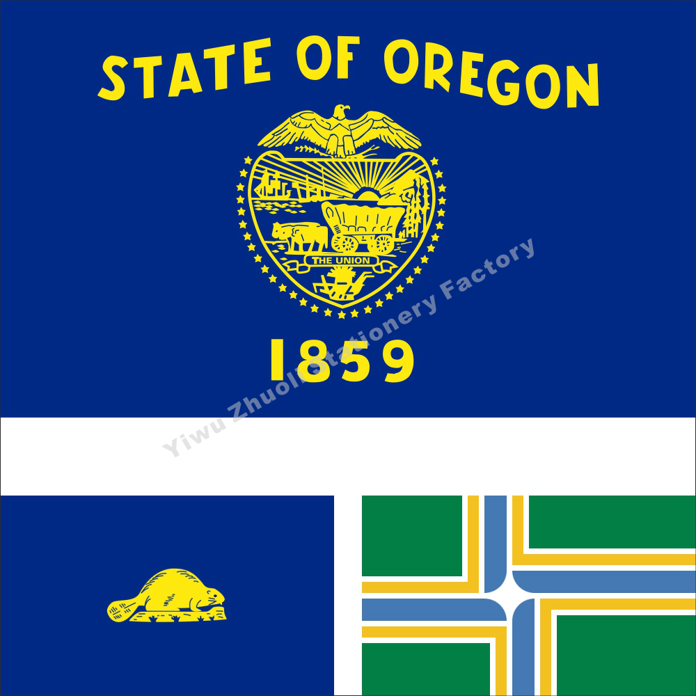 1美国俄勒冈州旗波特兰市旗各种大小可定做可订做